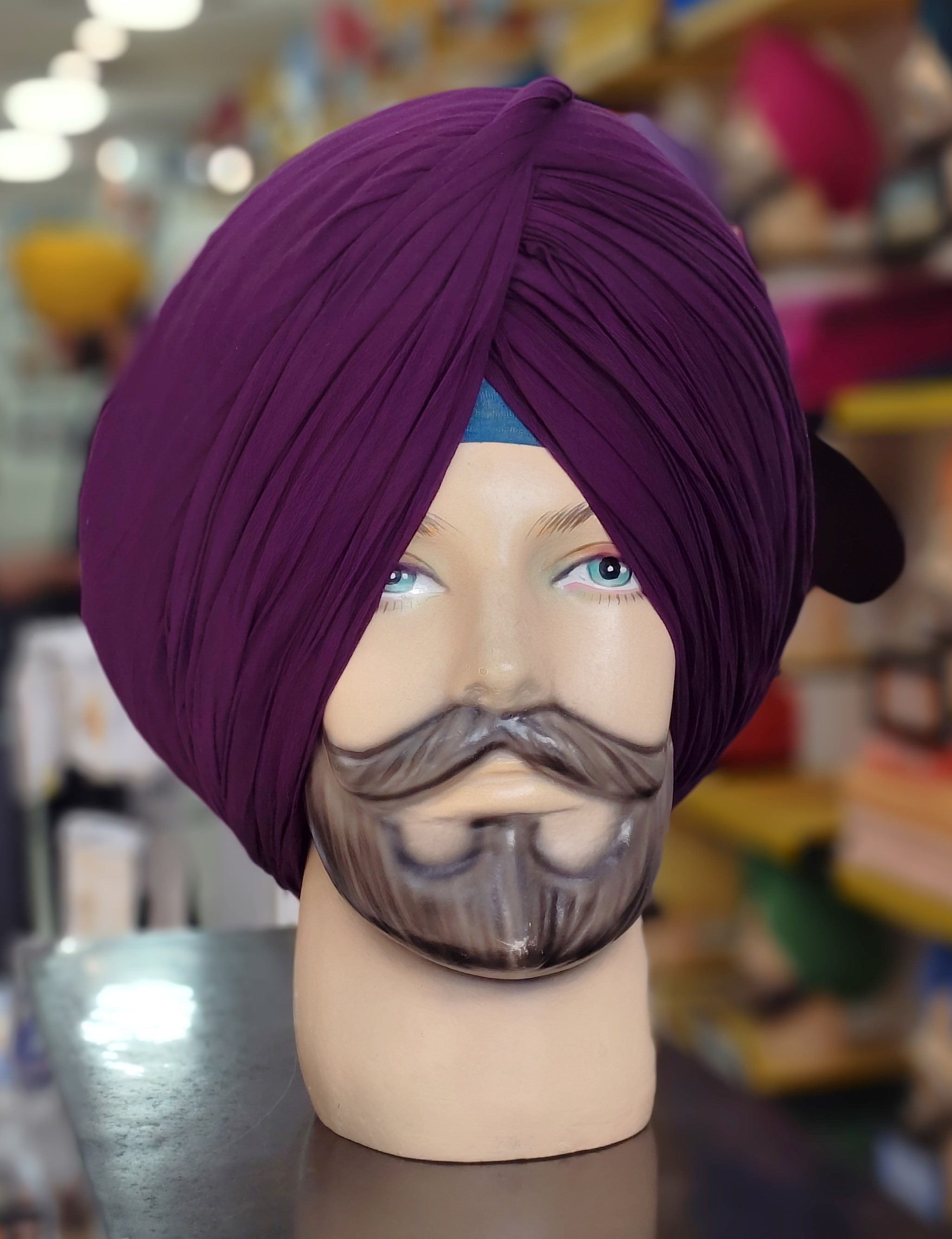 Dark Purple Color Turban Fullvoile